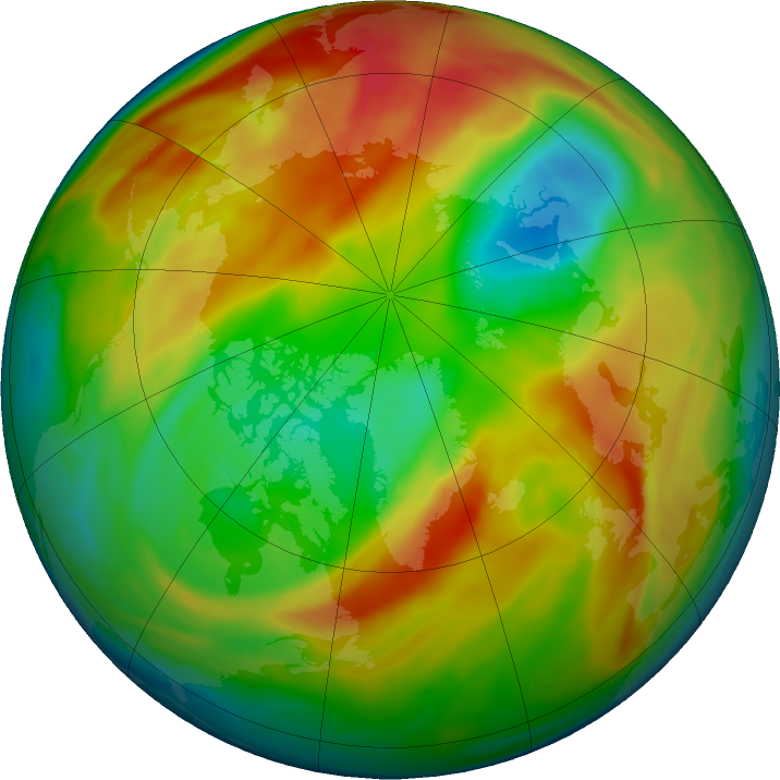 Arctic ozone map for 07 February 2018